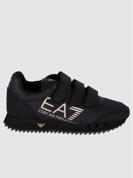 Sneakers Girl Black With Gold Ea7 Emporio Armani