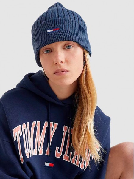 Beanie Woman Navy Blue Tommy Jeans
