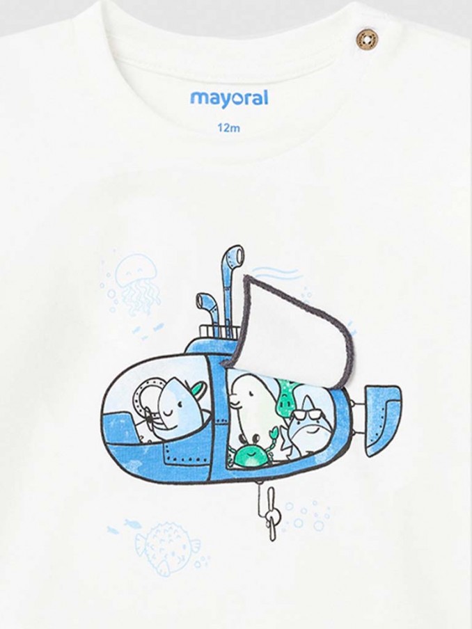 T-Shirt Baby Boy White Mayoral