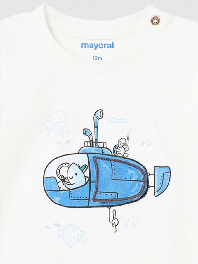T-Shirt Baby Boy White Mayoral