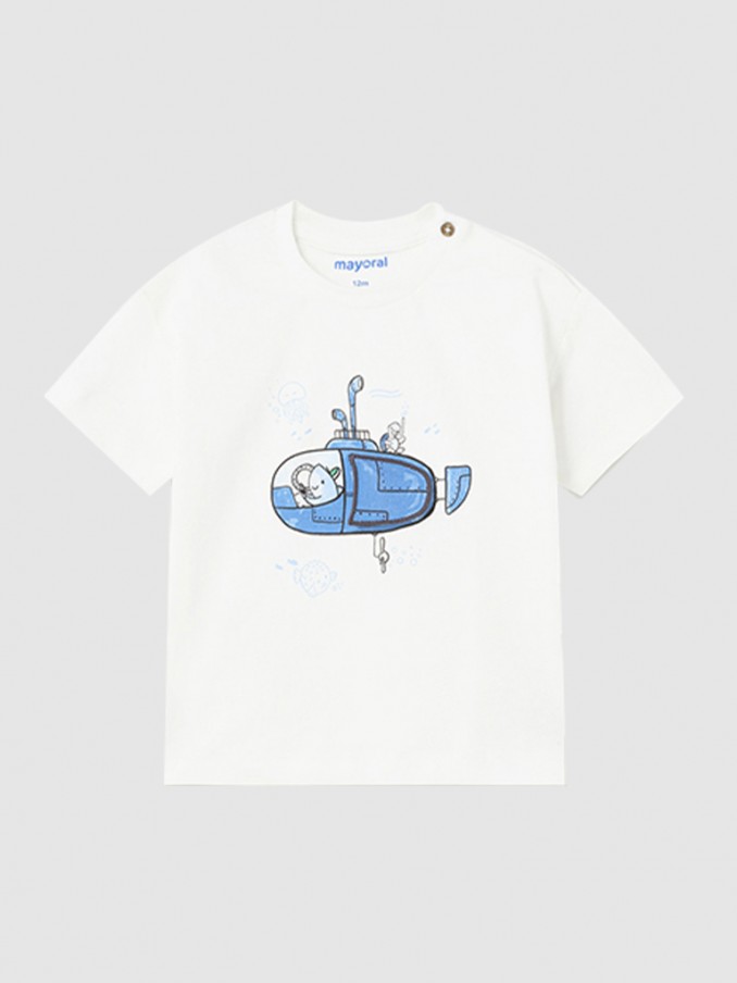 T-Shirt Baby Boy White Mayoral