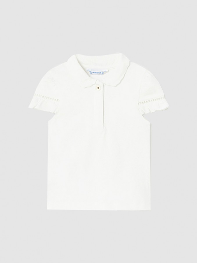 Polo Shirt Baby Girl White Mayoral