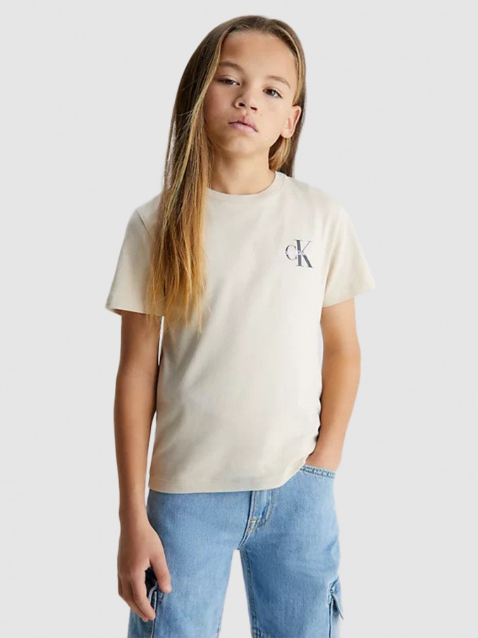 T-Shirt Boy Beige Calvin Klein - Ib0Ib01231 | Mellmak T-Shirt Boy Beige Calvin Klein - Ib0Ib01231 | Mellmak