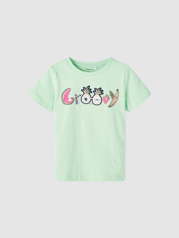 T-Shirt Girl Light Green Name It