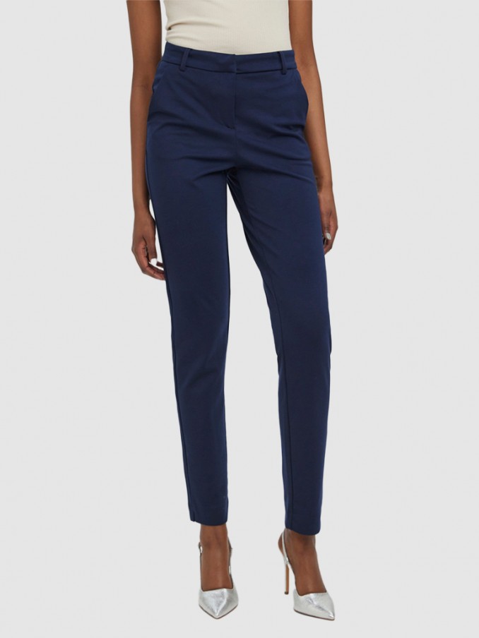 Pants Woman Navy Blue Vero Moda