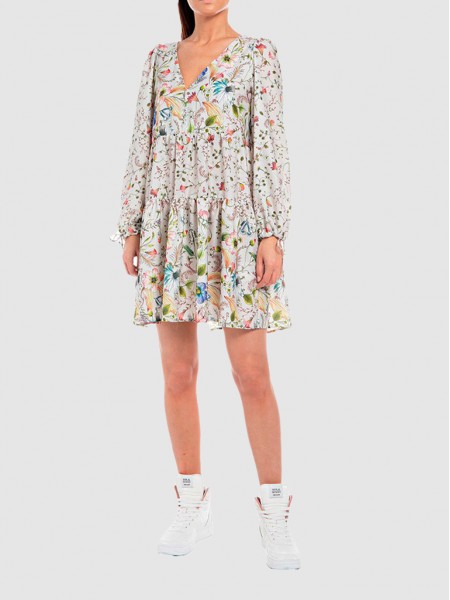 Vestdio Mulher Over Printed Replay