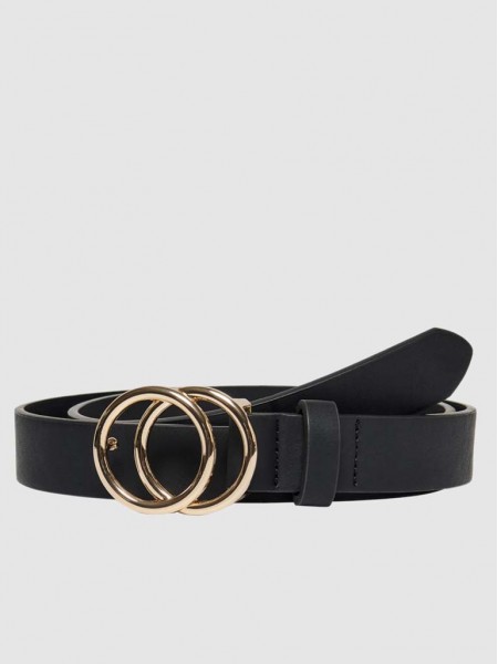 Belt Woman Black With Gold Only
