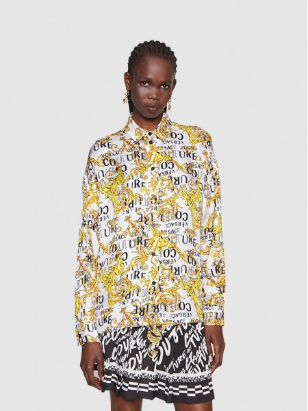 Shirt Woman White Printed Versace