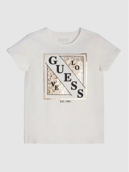 T-Shirt Girl White Guess