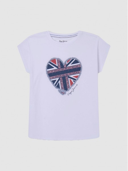 T-Shirt Girl White Pepe Jeans London