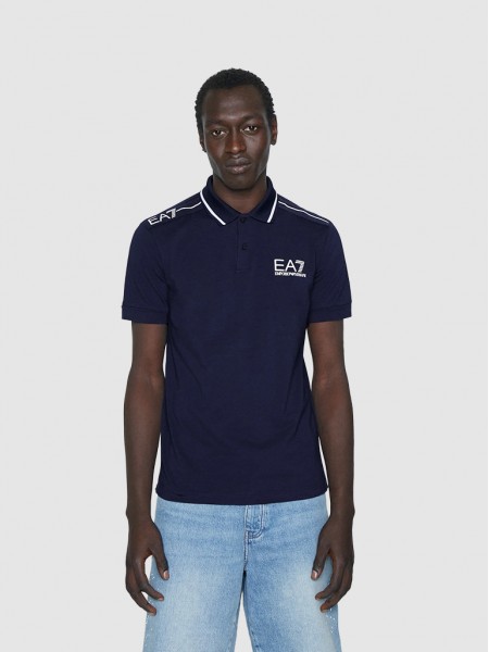 Polo Shirt Man Navy Blue Ea7 Emporio Armani