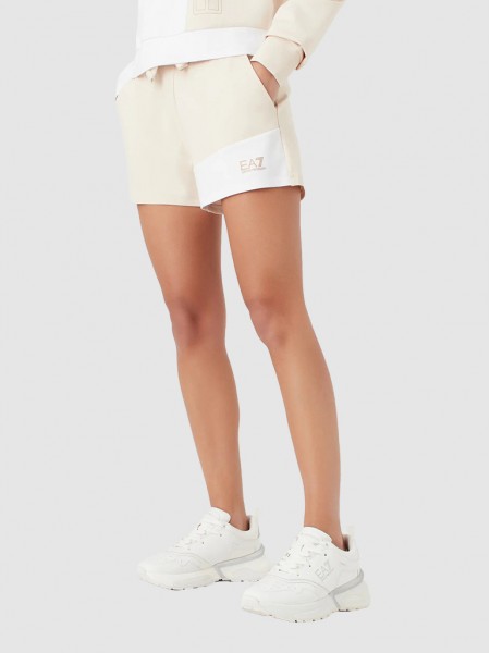 Shorts Woman Cream Ea7 Emporio Armani