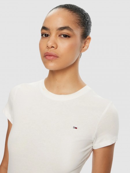 Mulher Tjw Slim C-Neck Tee Tommy Jeans