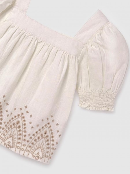 T-Shirt Menina Tunica Bordados Mayoral