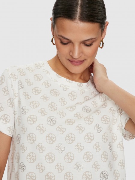 Mulher Chrysanta Cn T-Shirt Guess Activewear