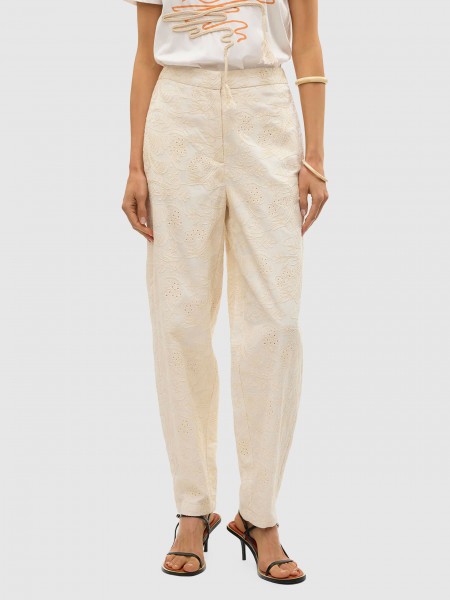 Pants Woman Cream Vero Moda