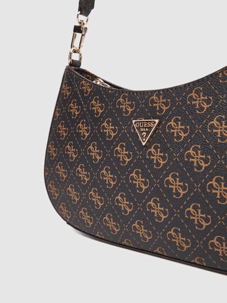 Bolsos de Hombro Mujer (Negro Con Marrón Guess Bolsos de Hombro Mujer (Negro Con Marrón Guess