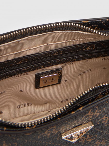 Bolsos de Hombro Mujer (Negro Con Marrón Guess Bolsos de Hombro Mujer (Negro Con Marrón Guess
