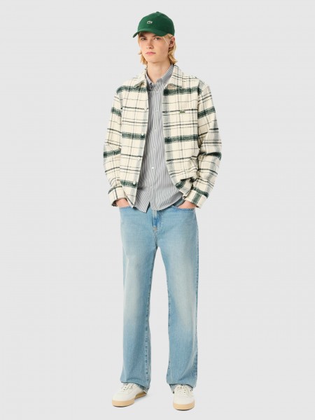 Camisa Hombre Raya Verde Lacoste