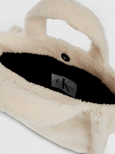 Bolsos de Mano Niña Crema Calvin Klein Bolsos de Mano Niña Crema Calvin Klein