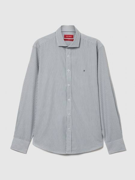 Camisa Hombre Raya Verde Lion Of Porches