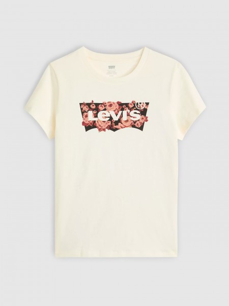 Camiseta Mujer Crema Levis