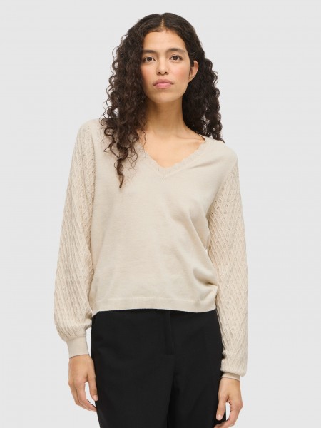 Pullover Woman Cream Vila