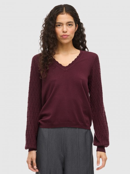 Pullover Woman Bordeaux Vila