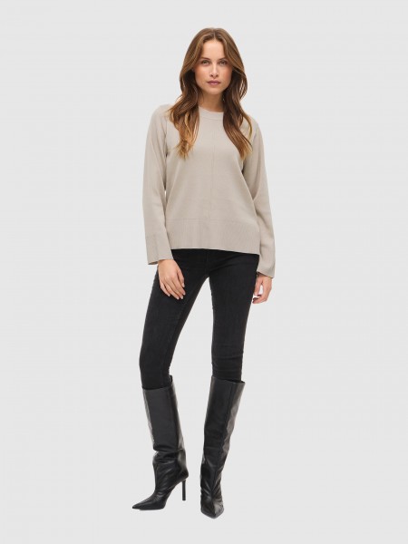 Pullover Woman Beige Vila