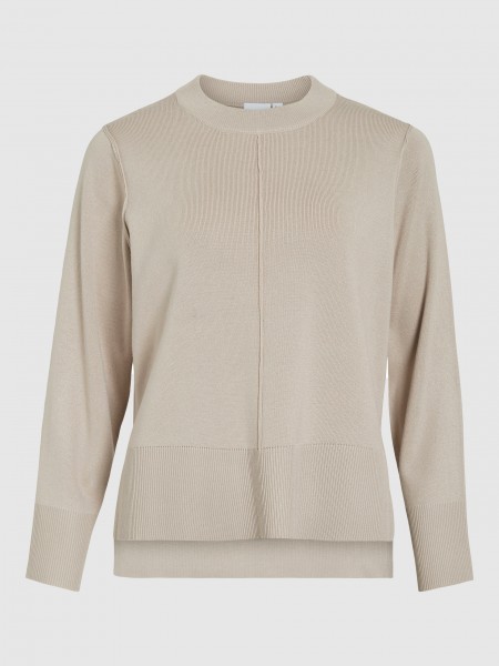 Pullover Woman Beige Vila
