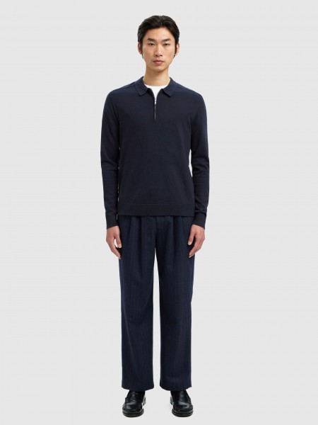 Polos Homem Slhberg Ls Half Zip Polo Noos Selected