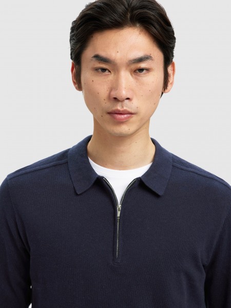 Polos Homem Slhberg Ls Half Zip Polo Noos Selected