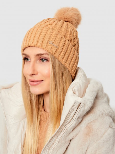 Beanie Woman Camel Guess
