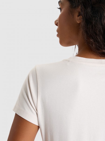 T-Shirt Woman Cream Guess