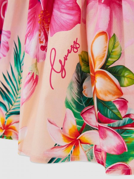 Vestido Guess Menina  Mixed Fabric Ss Dress