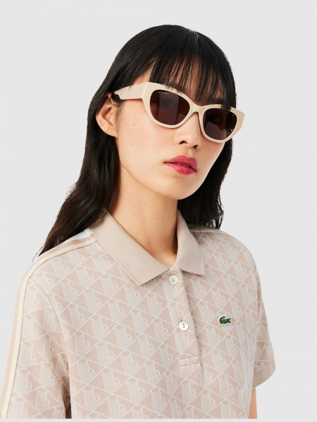 Vestidos Mulher Slim Fit Monogram Jacquard Dress Lacoste