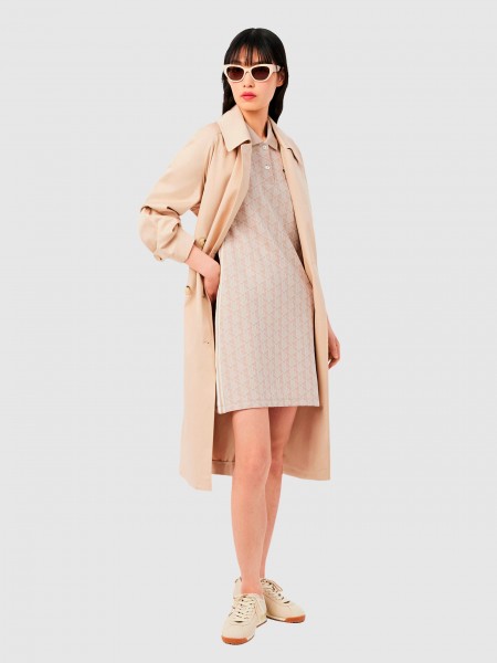 Vestidos Mulher Slim Fit Monogram Jacquard Dress Lacoste