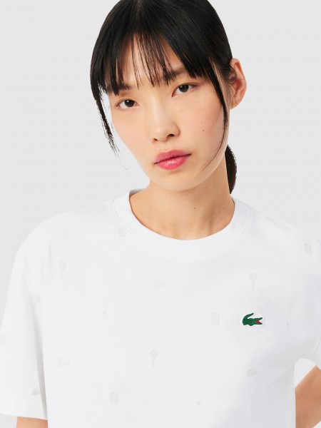 Camiseta Mujer Blanco Lacoste Camiseta Mujer Blanco Lacoste