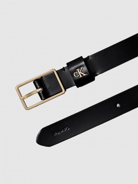 Cinto Calvin Klein Mulher Round Ck Buckle 30Mm Belt Inlay