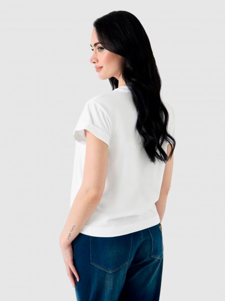 T-Shirt Guess Mulher Ss Cn Round 4G Degrade Hotfix