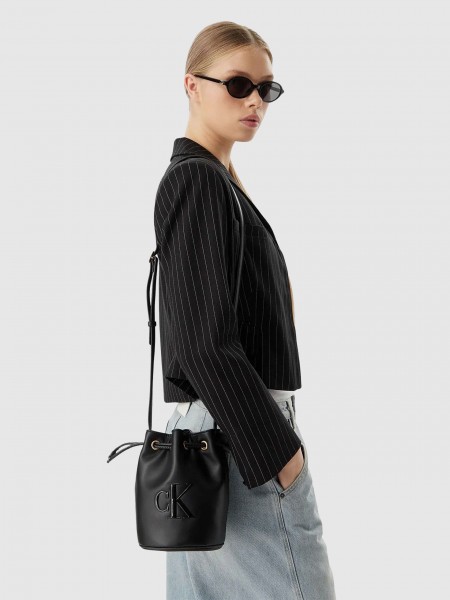 Mala Calvin Klein Mulher Bold Ck Small Bucket Bag