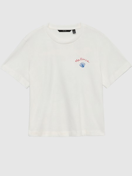 T-Shirt Vero Moda Mulher Vmgina Mette Ss Top Box Jrs