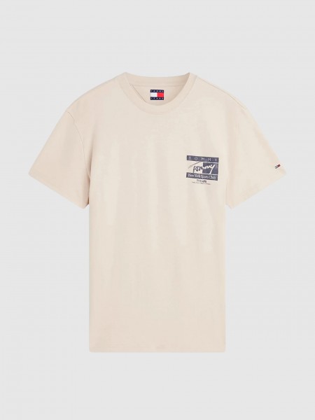 T-Shirt Tommy Jeans Homem Tjm Reg Sign Flag Ss Tee Ext