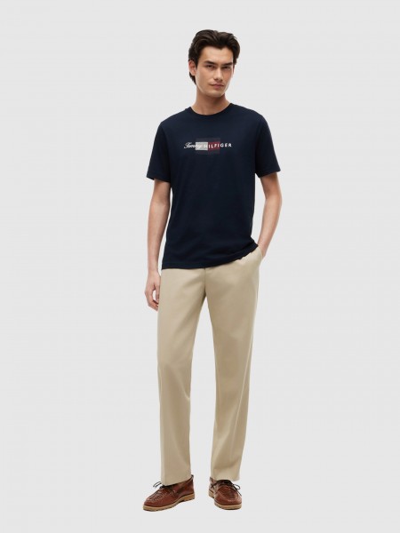 T-Shirt Tommy Hilfiger Homem Script Flag Regular Tee