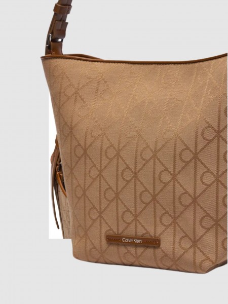 Mala Calvin Klein Mulher Emblem Aop Jacquard Bucket
