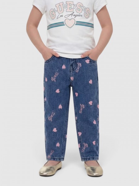 Jeans  Guess Menina Mom Fit Rigid Denim Pants W/em