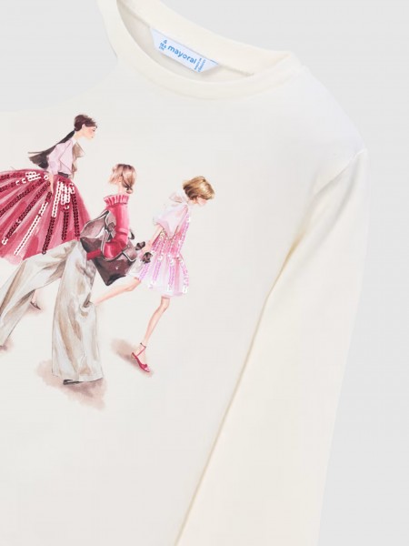 Camisola Mayoral Menina Camiseta M/comp. Cl�ssica