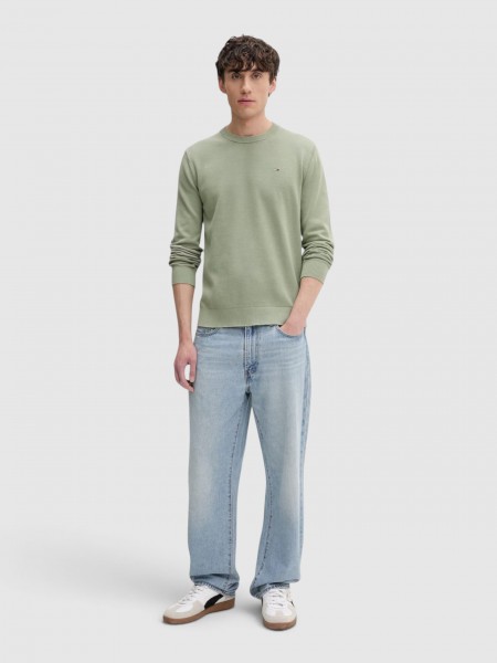 Pullover Man Green Tommy Jeans Pullover Man Green Tommy Jeans