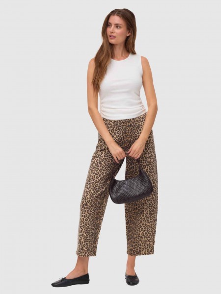 Cal�as Vero Moda Mulher Vmbillie Hr Barrel Ank Stretch Aop Jeans