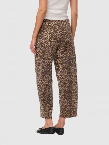 Cal�as Vero Moda Mulher Vmbillie Hr Barrel Ank Stretch Aop Jeans